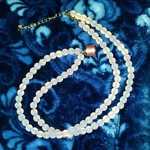 NWOT Pink Glass Bead Necklace w Pendant